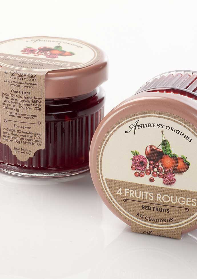 Confiture Andresy Origines 4 fruits rouges