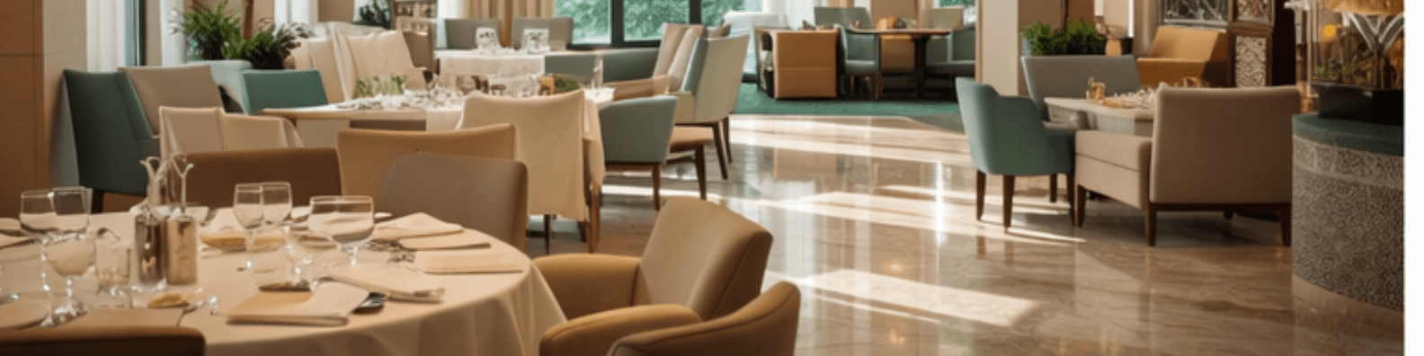 maison andresy_Calm hospitality dining space prepared for breakfast service